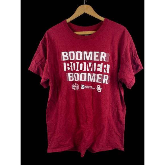 Gildan Other - OU T Shirt Size Large Adult Mens Womens Boomer Sooner Oklahoma University Red